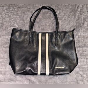 Montana West Black and White Leather Tote Bag